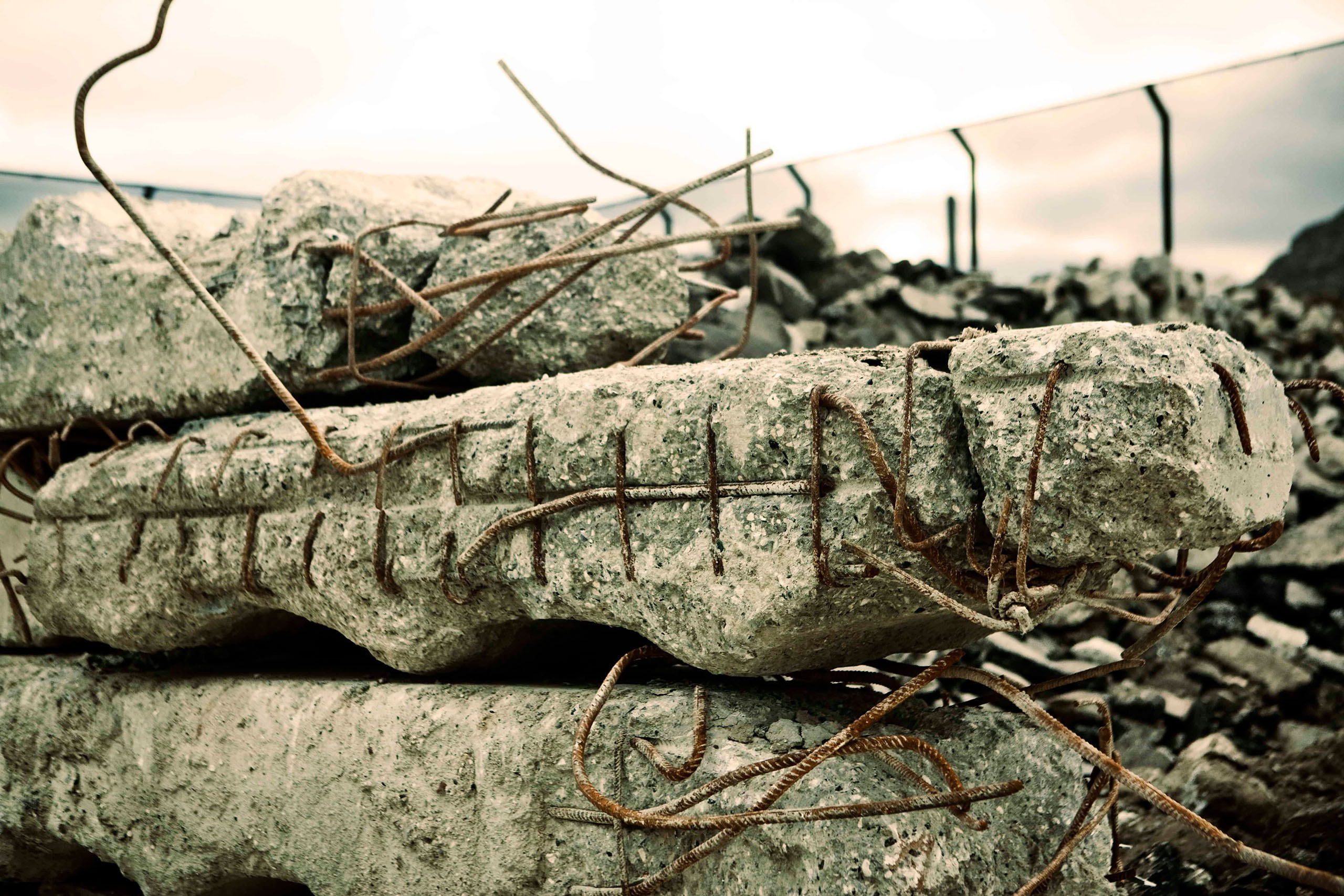 grading, construction waste, sorting, recycling, concrete,