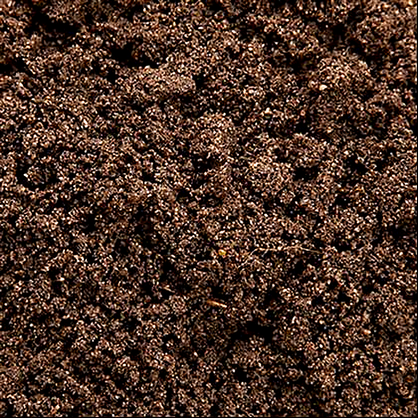 Muldjord med høj organisk aktivitet og krummestruktur, som er vigtig for en sund og frugtbar dyrkningsjord.